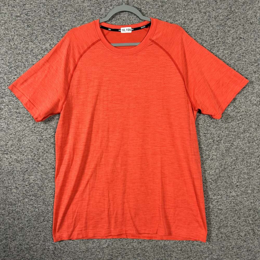 Rhone Men's Size XL Orange Polyester Reign Tech Short Sleeve Shirt